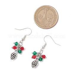 Brass Glass Dangle Earrings&nbsp;EJEW-JE06636