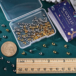 160Pcs 2 Style 304 Stainless Steel Crimp Beads Covers&nbsp;STAS-SC0005-88