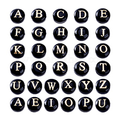 32Pcs 26 Style Natural Black Stone and Gold Enamel Beads&nbsp;G-PH0003-23