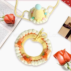 Handmade Woolen Woven Pet Collar & Hat&nbsp;AJEW-CN0004-22A