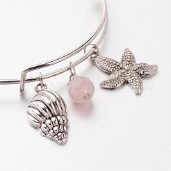 Adjustable Iron Charm Bangles&nbsp;BJEW-JB02396
