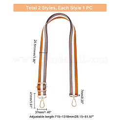 2Pcs 2 Style Stripe Pattern Nylon Fabric Bag Straps&nbsp;FIND-WR0003-93