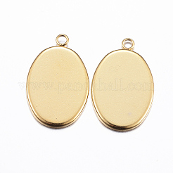 Ion Plating(IP) 304 Stainless Steel Pendant Cabochon Settings&nbsp;STAS-H378-06G