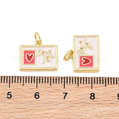 Brass Enamel Pendants&nbsp;KK-CBABBCE-04B-G