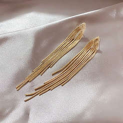 Alloy Tassel Stud Earrings&nbsp;FS-WGEF59C-01