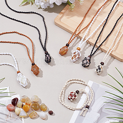 8Pcs Adjustable Waxed Cord Macrame Pouch Empty Stone Holder Necklace Making&nbsp;NJEW-WR0001-01