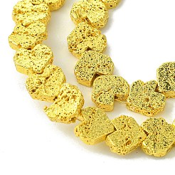 Electroplated Natural Lava Rock Beads Strands&nbsp;G-H303-A09-G01