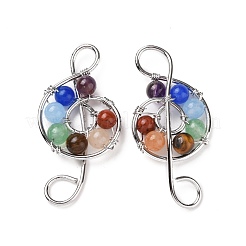 Chakra Theme Natural Mixed Stone Big Pendants&nbsp;G-G871-07P