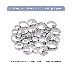 40Pcs 40 Styles 201 Stainless Steel Guides Ring&nbsp;FIND-FH00006-87