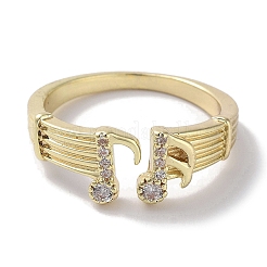 Brass Micro Pave Cubic Zirconia Cuff Rings&nbsp;RJEW-G310-10G