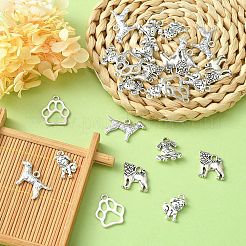 25Pcs 5 Style Tibetan Style Puppy Pendants&nbsp;TIBEP-YW0001-54