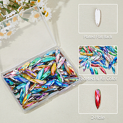 150Pcs Acrylic Faceted Teardrop Links Connector Charms&nbsp;MACR-HS0001-06