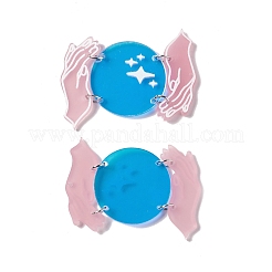 Opaque Acrylic with Iron Rings Big Pendants&nbsp;SACR-G023-B08