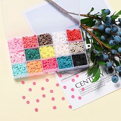 150G 15 Colors Handmade Polymer Clay Beads&nbsp;CLAY-JP0001-12-6mm