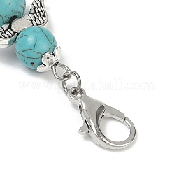 Angel Synthetic Turquoise Beads & Alloy Sea Animal Pendant Decorations&nbsp;HJEW-JM03074