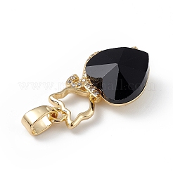 Real 18K Gold Plated Rack Plating Brass Micro Pave Clear Cubic Zirconia Pendants&nbsp;KK-C015-04G-09