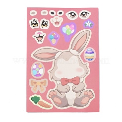 8Pcs Easter Make your Own Face PVC Self Adhesive Cartoon Stickers&nbsp;STIC-G001-12