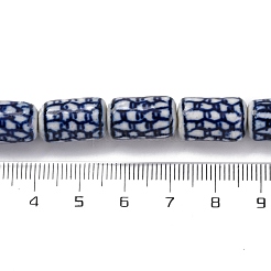Handmade Blue and White Porcelain Beads Strands&nbsp;PORC-I027-14