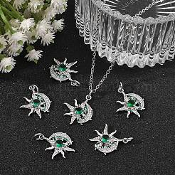 SHEGRACE Brass Pave Green Cubic Zirconia Pendants&nbsp;XGRQ4D266-668P