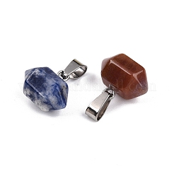 Natural & Synthetic Mixed Stone Faceted Bullet Shaped Charms&nbsp;G-N344-09P