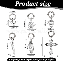 12Pcs 6 Styles Alloy Shoes Charms&nbsp;HJEW-HY00128