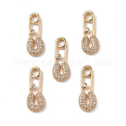 Brass Micro Pave Clear Cubic Zirconia Pendants&nbsp;KK-E068-VF262