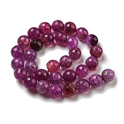 Faceted Natural Dragon Veins Agate Beads Strands&nbsp;G-F447-12mm-L02