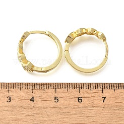 Brass Clear Cubic Zirconia Hoop Earrings&nbsp;EJEW-M047-26G
