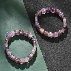 Natural Amethyst Beaded Stretch Bracelets for Women Men&nbsp;BJEW-M049-11C