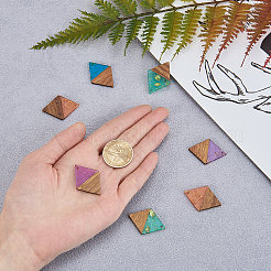 Transparent Resin & Walnut Wood Pendants&nbsp;RESI-CJ0001-72