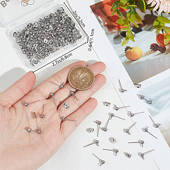 304 Stainless Steel Ball Post Stud Earring Findings&nbsp;STAS-BBC0004-75A