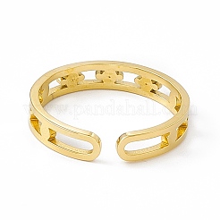 Ion Plating(IP) 304 Stainless Steel Cubic Zirconia Cuff Ring for Women&nbsp;RJEW-C060-29G