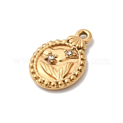 304 Stainless Steel Pave Rhinestone Pendants&nbsp;STAS-G369-14G