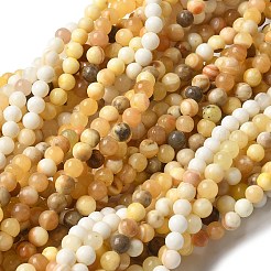 Natural Yellow Jade Beads Strands&nbsp;G-F591-17-6MM