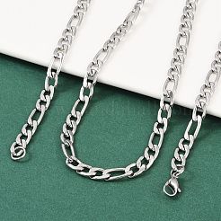 Tarnish Resistant Fashionable 304 Stainless Steel Figaro Chain Necklaces for Men&nbsp;STAS-A028-N017P