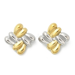 304 Stainless Steel Two Tone Stud Earrings&nbsp;EJEW-A124-01B