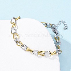 304 Stainless Steel Cuban Link Chains Bangles for Women&nbsp;BJEW-B150-08GP