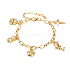 304 Stainless Steel Charm Bracelets&nbsp;BJEW-D359-01G