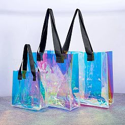 3Pcs 3 Style Rectangle Transparent Laser Plastic Hand Bags&nbsp;ABAG-SZC0007-09