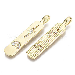 Brass Micro Pave Clear Cubic Zirconia Pendants&nbsp;ZIRC-N039-084-NF