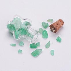 Clear Glass Bottle Natural & Synthetic Mixed Stone Pendant Decorations&nbsp;PALLOY-JF00294