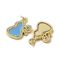 Brass Micro Pave Cubic Zirconia Pendants&nbsp;KK-H457-05G-02