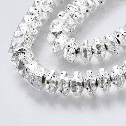 Electroplated Natural Lava Rock Beads Strands&nbsp;G-T114-66S