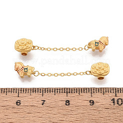 925 Sterling Silver Steel Blue Enamel Beads with Chain&nbsp;STER-T008-65G