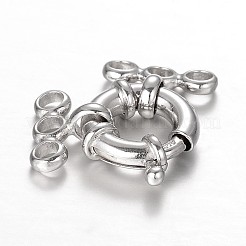 Anti-Tarnish Rhodium Plated 925 Sterling Silver Spring Clasp Sets&nbsp;STER-N014-32