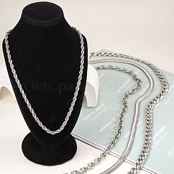 6Pcs 6 Styles Stainless Steel Cable & Snake & Rope & Box Chain Necklaces Set for Men Women&nbsp;NJEW-TA0001-14