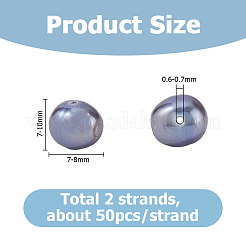 2 Strands Natural Cultured Freshwater Pearl Beads Strands&nbsp;PEAR-HS0001-20