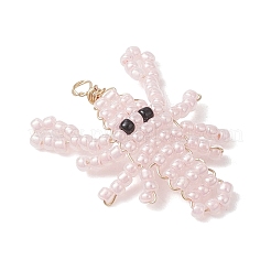 Glass Seed Beaded Pendants&nbsp;PALLOY-MZ01254-02