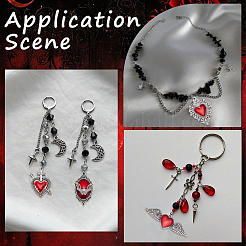 12Pcs 12 Styles Gothic Style Zinc Alloy Enamel Pendants&nbsp;ENAM-SC0007-98