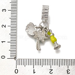 Rack Plating Alloy Rhinestone European Dangle Charms&nbsp;PALLOY-P307-18P